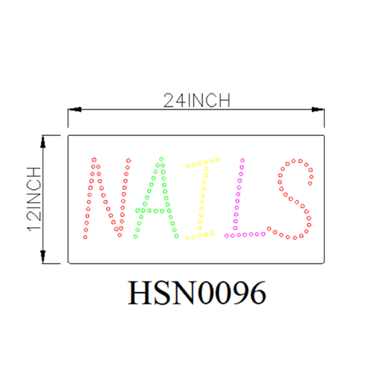 nails large led sign