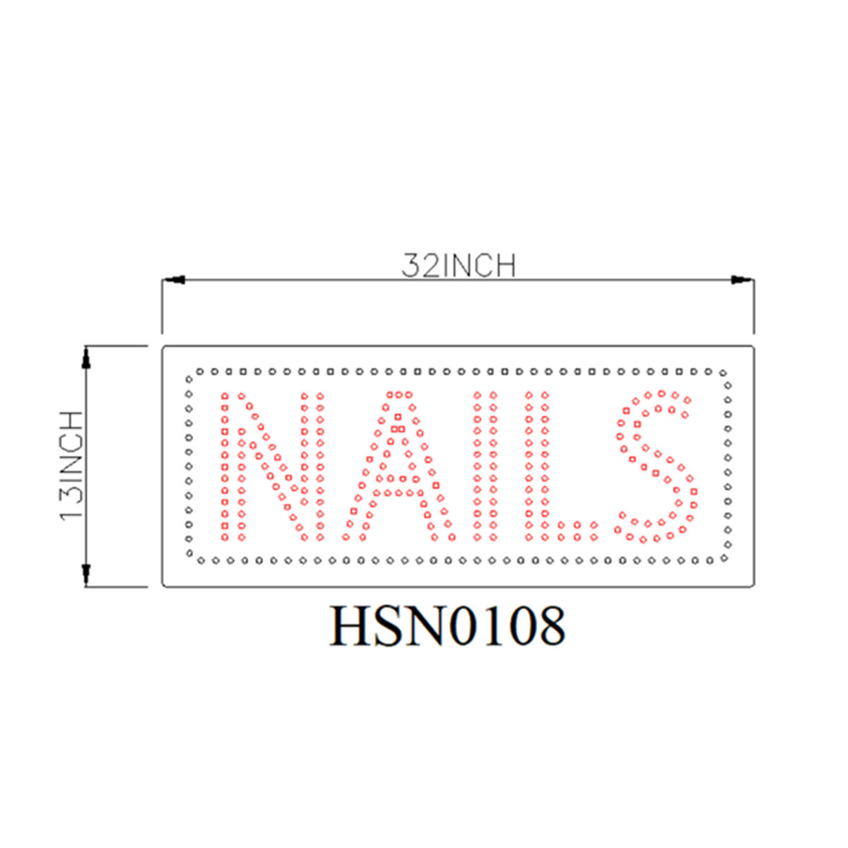 nails large led sign