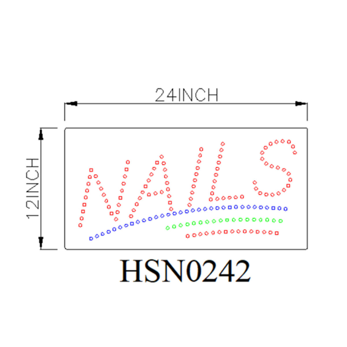 nails large led sign