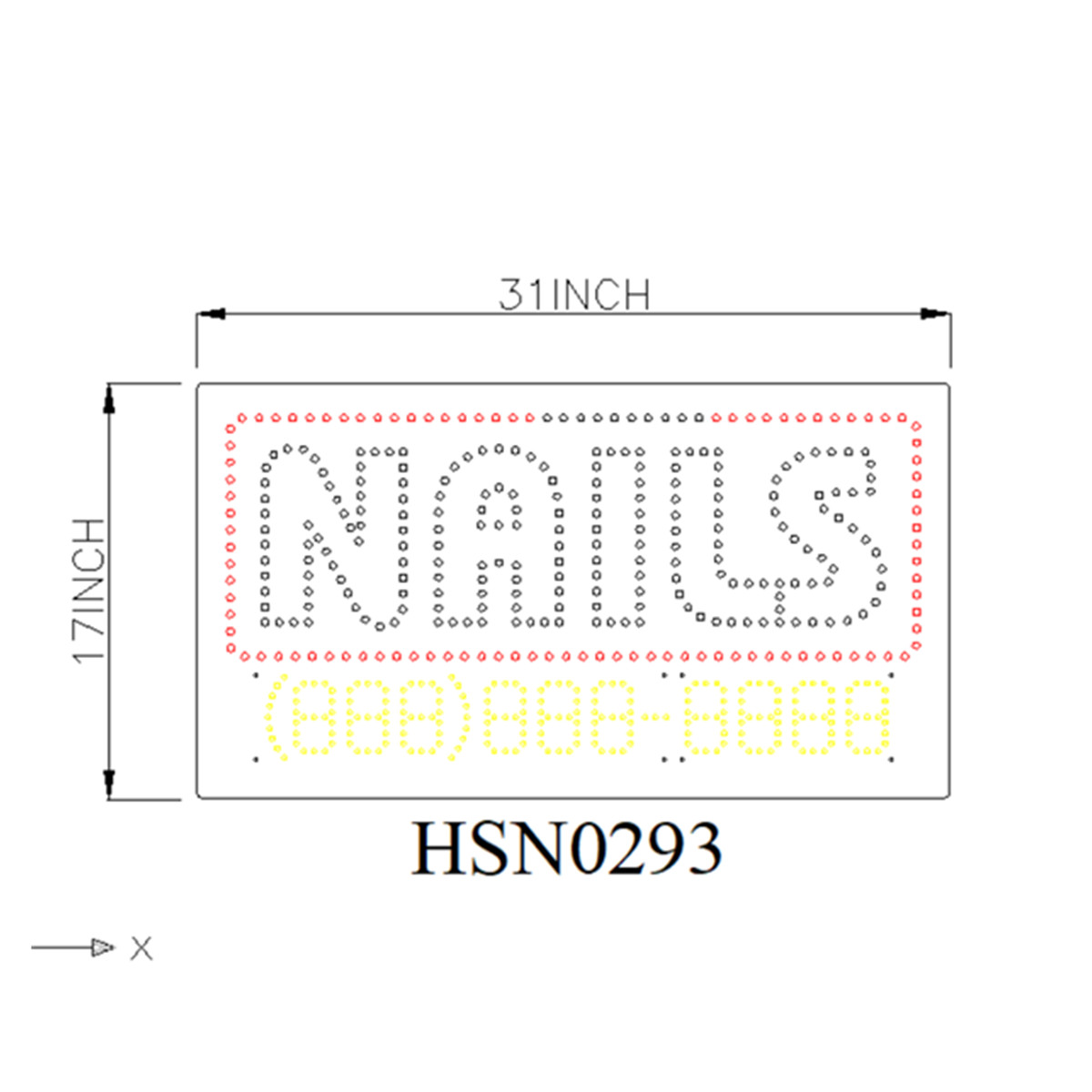 nails large led sign