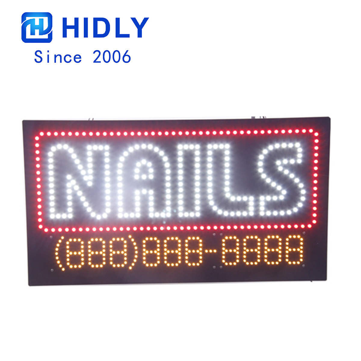 nails large led sign