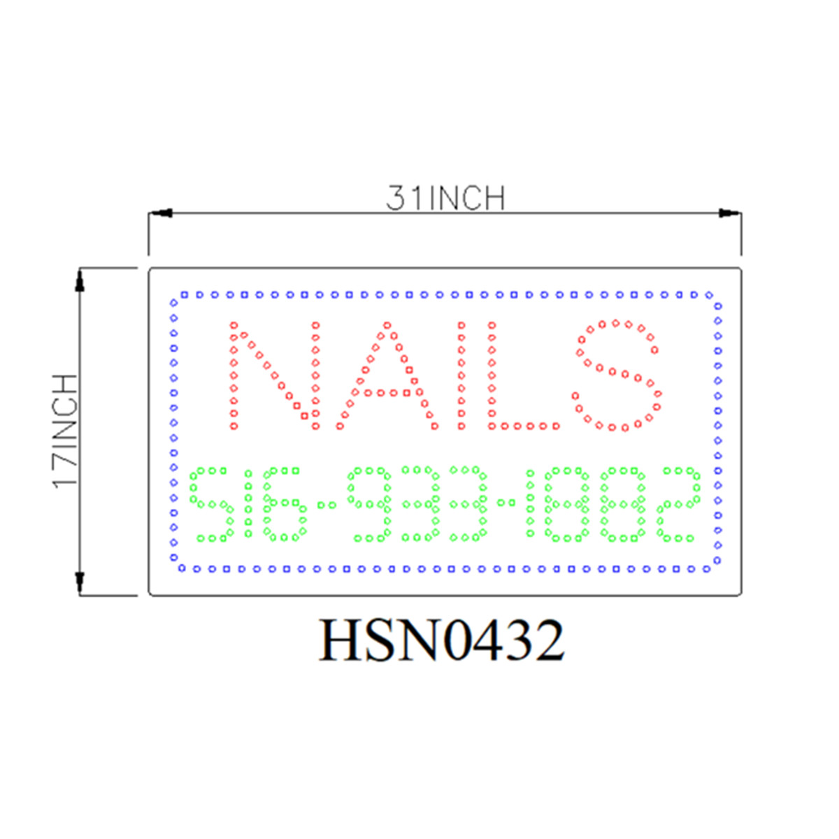 nails large led sign