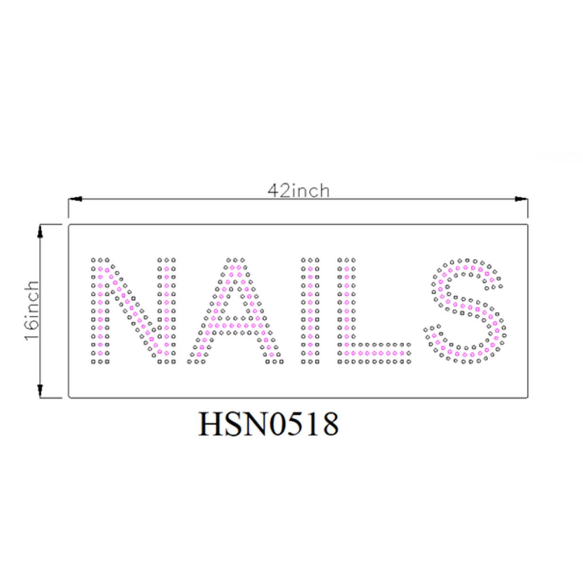 nails large led sign