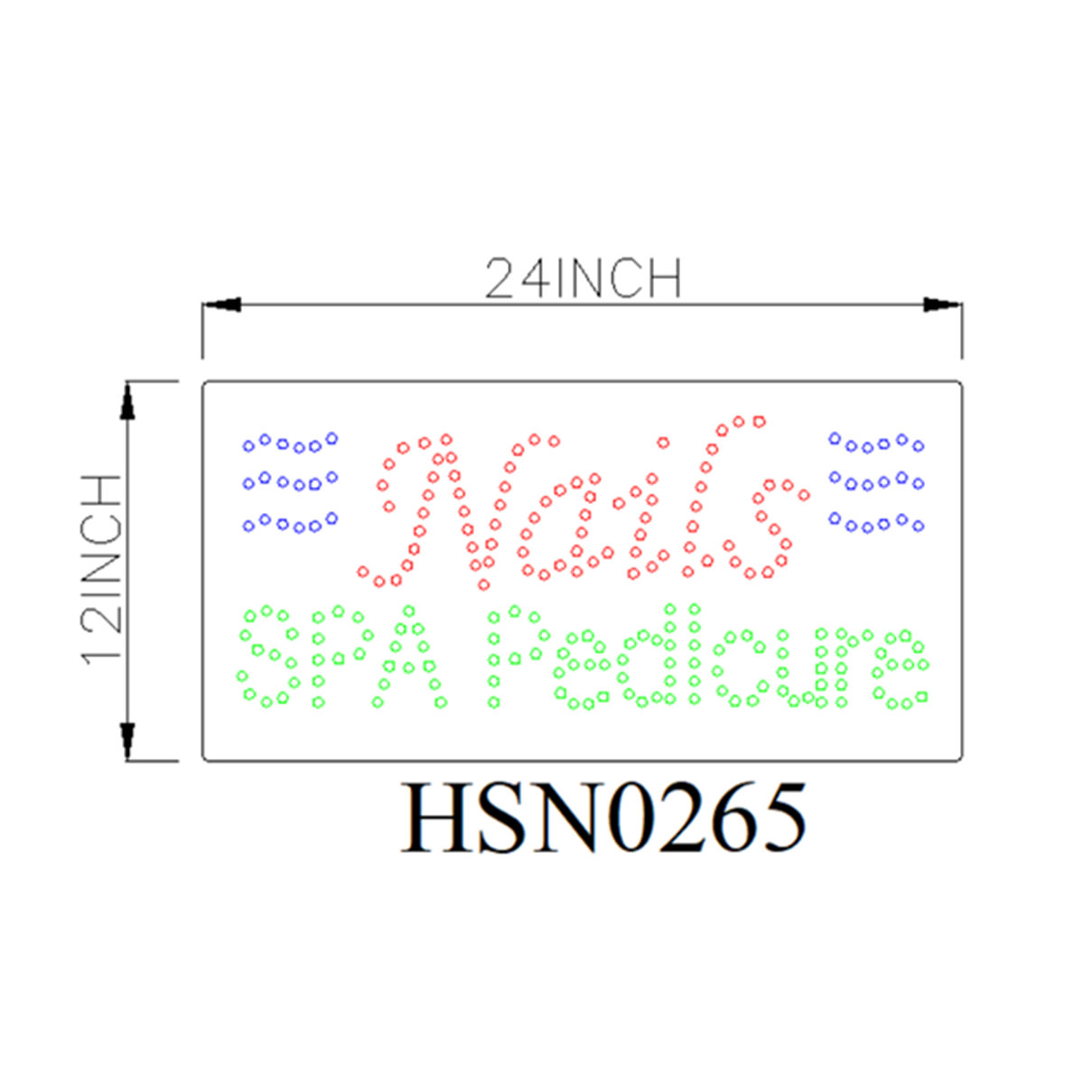 nails spa peducure led sign