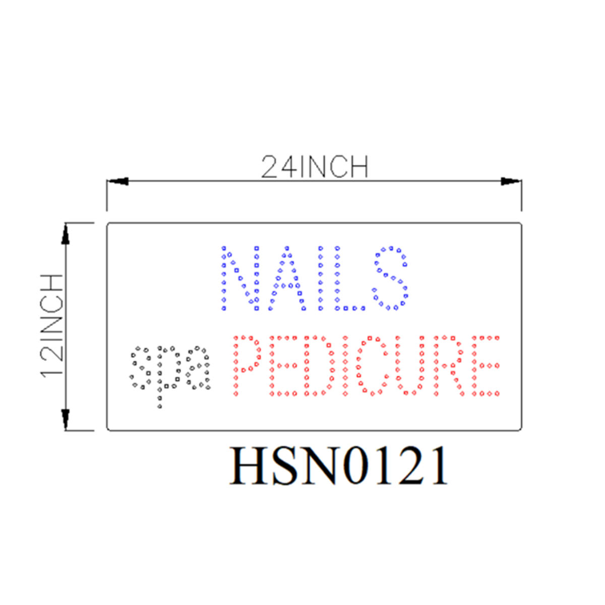 nails spa peducure led sign