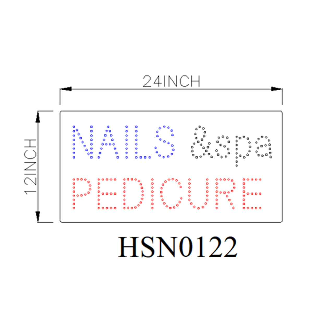 nails spa peducure led sign