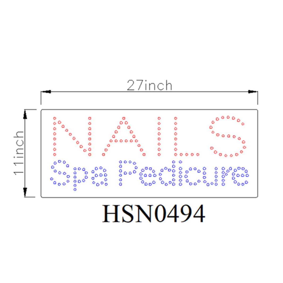 nails spa peducure led sign