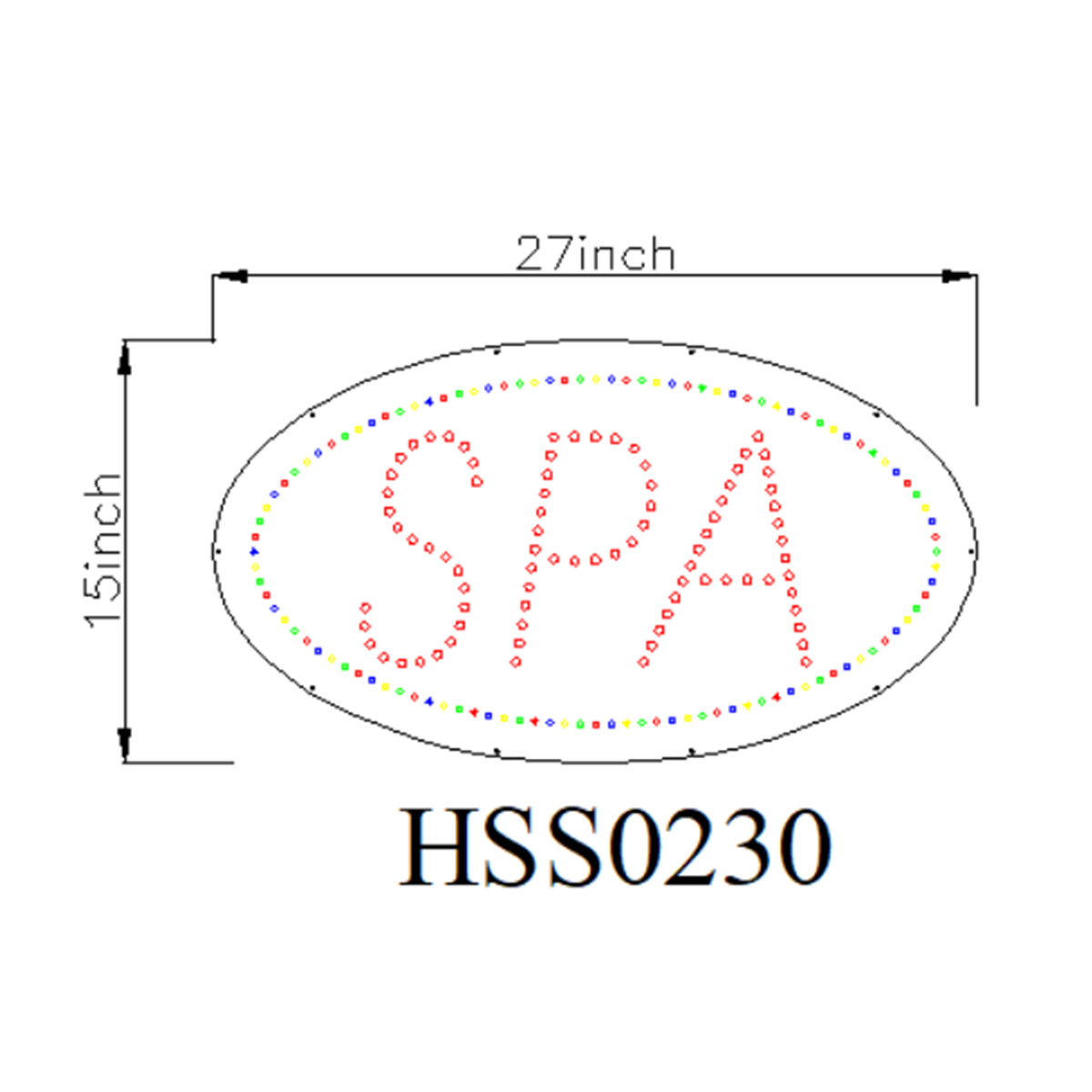 spa window led sign