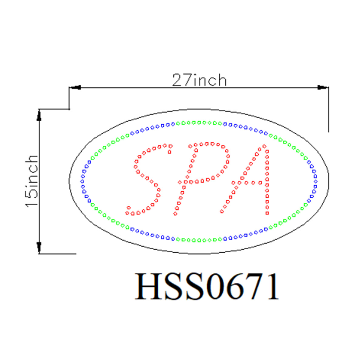 spa window led sign