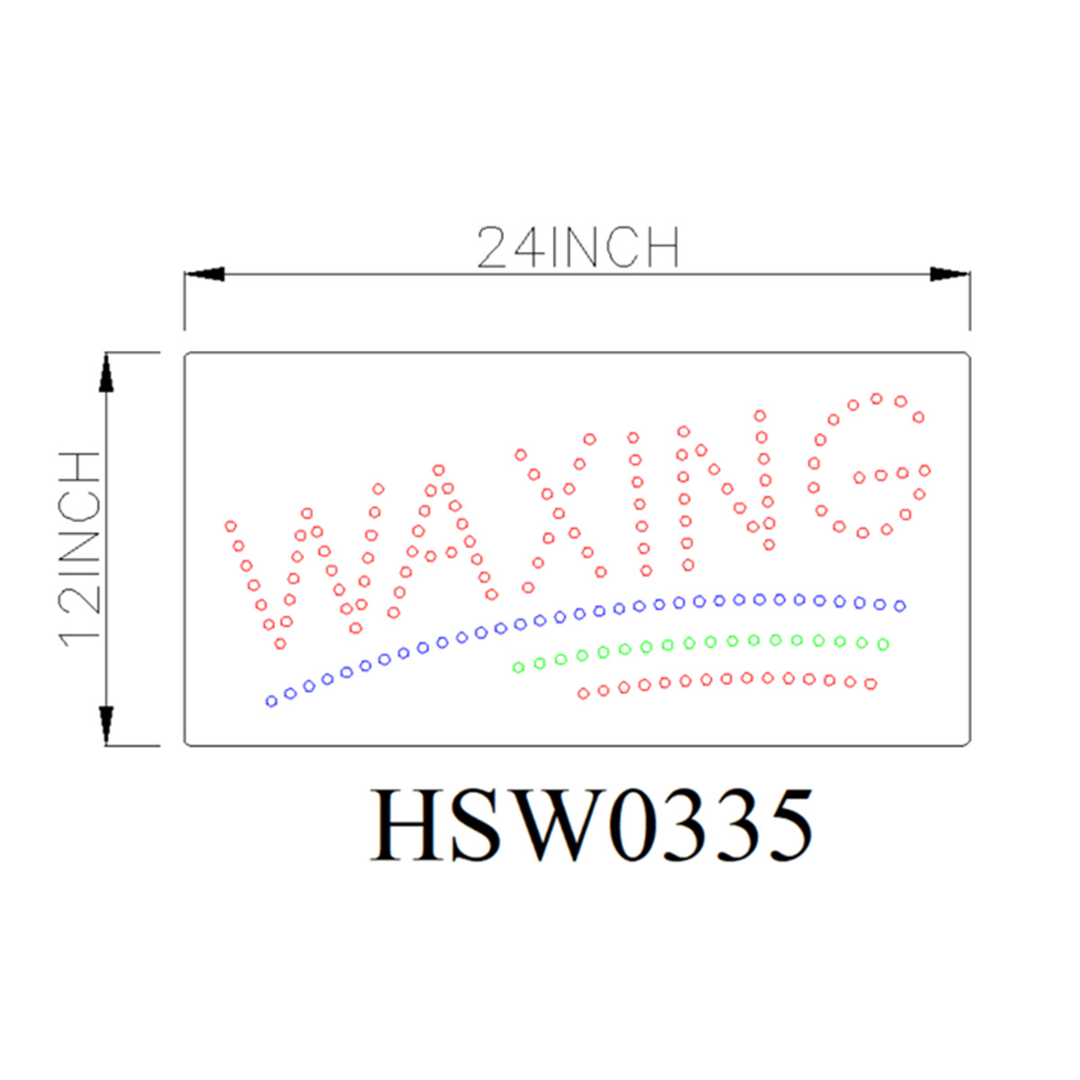 waxing animated led sign