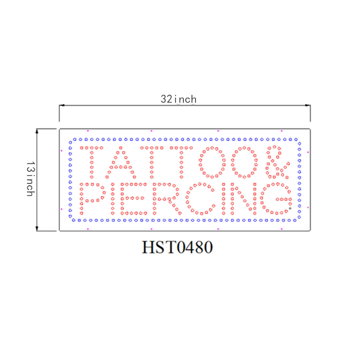 custom TATTOO PIERCING sign