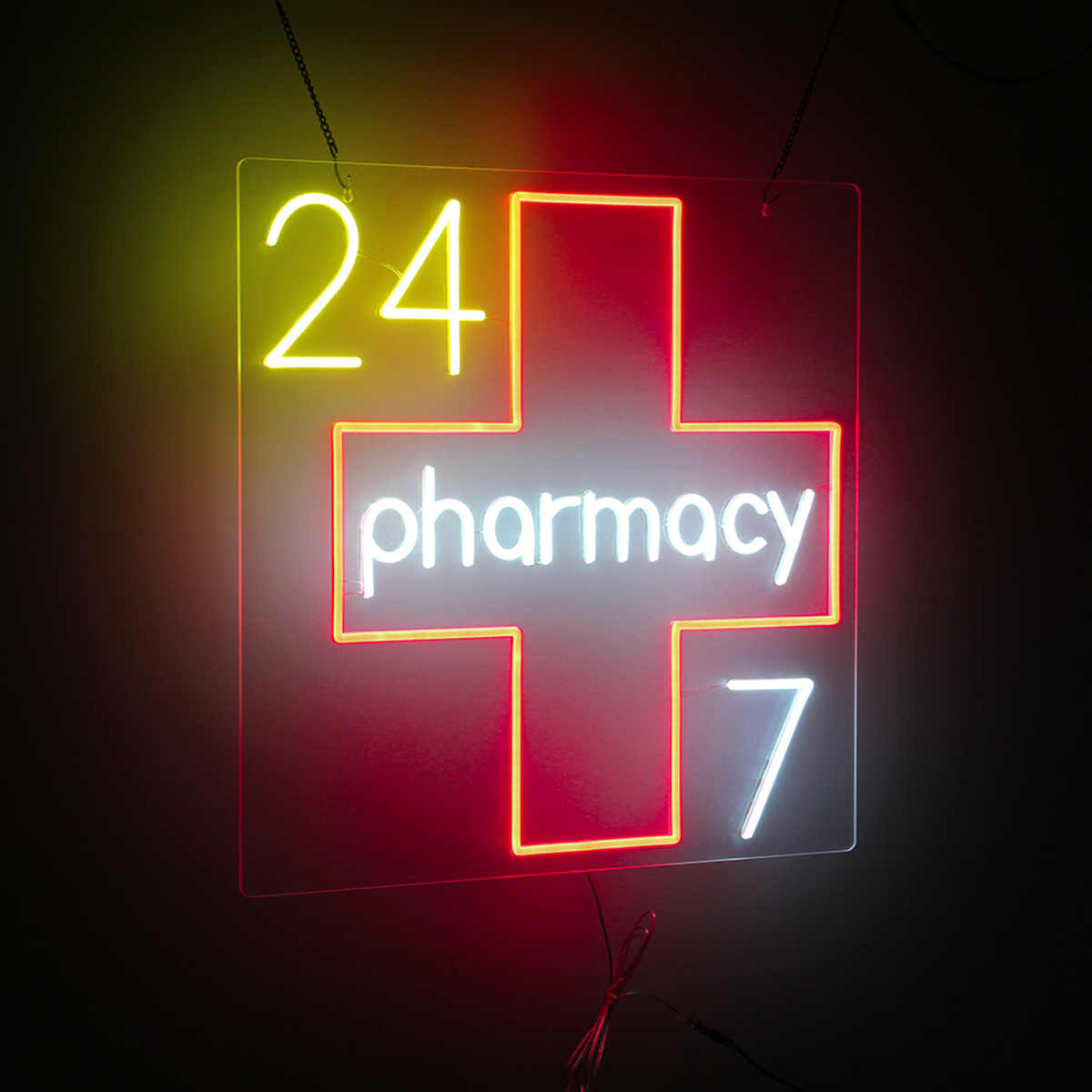 Pharmacy cross led neon sign