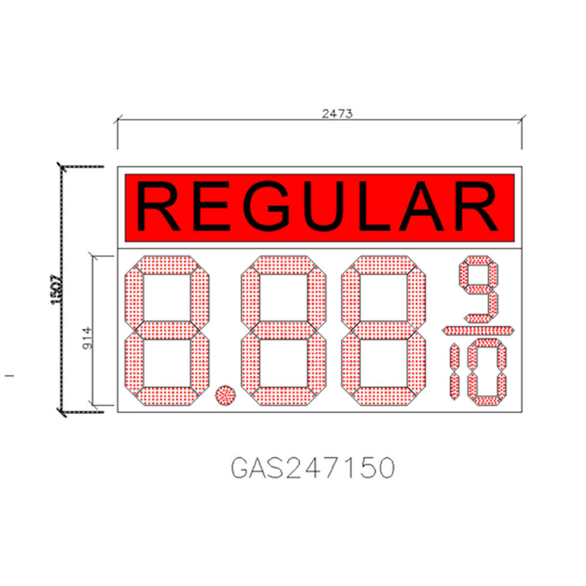 Large canopy price sign