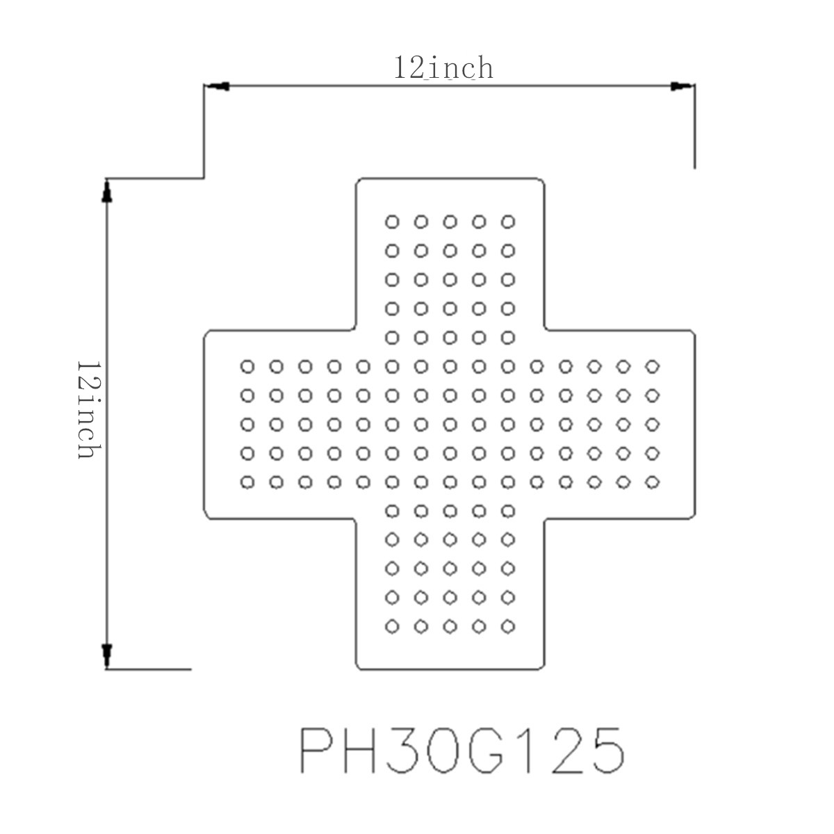 pharmacy led crosses size