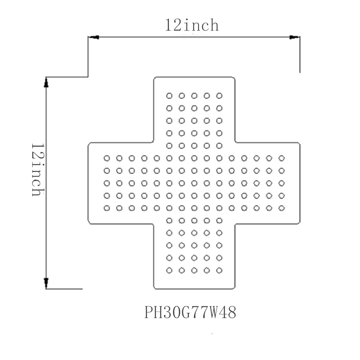 led pharmacy crosses size