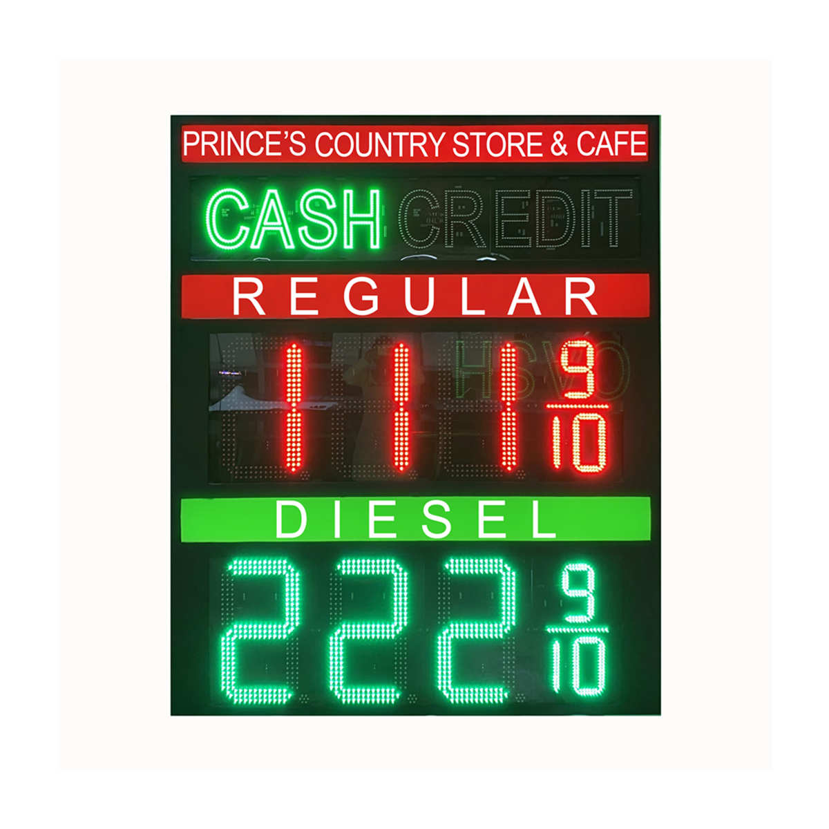 CASH led petro sign