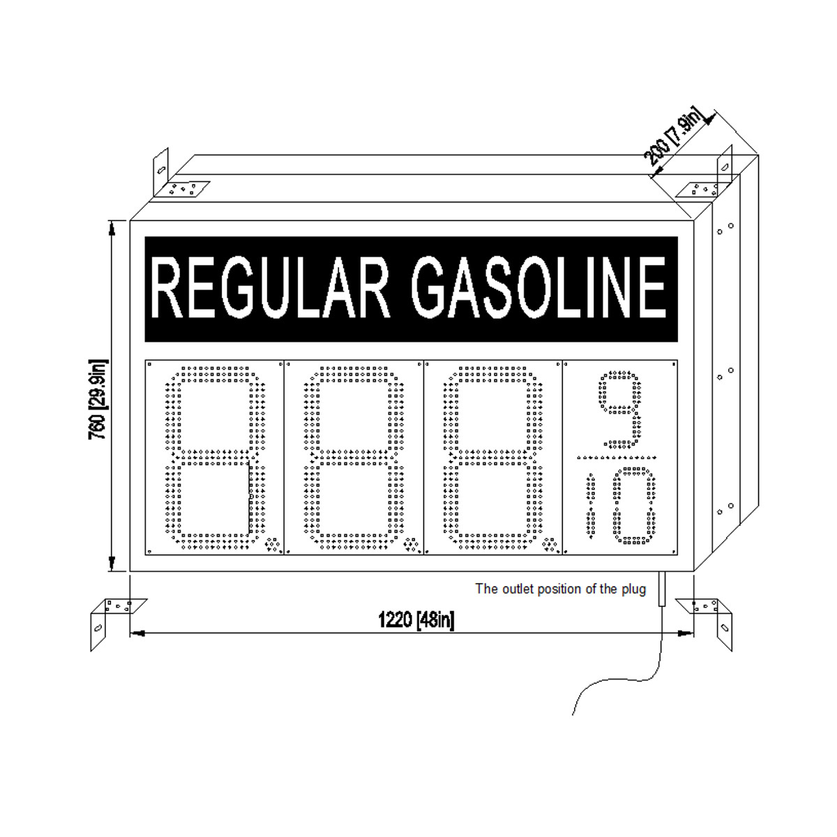 double gas led sign