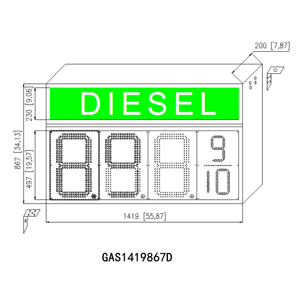 double DIESEL canopy led sign