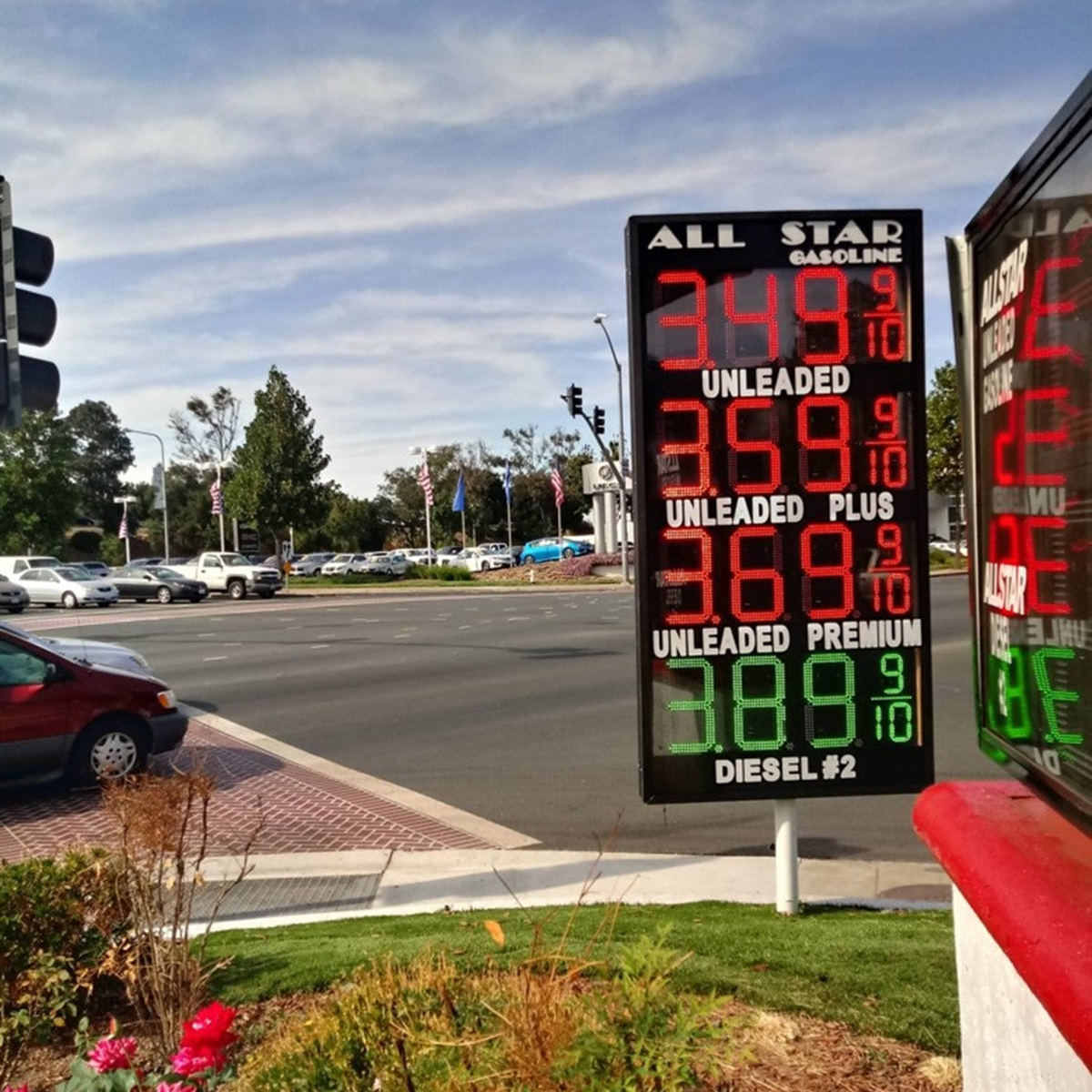 led gas price sign case