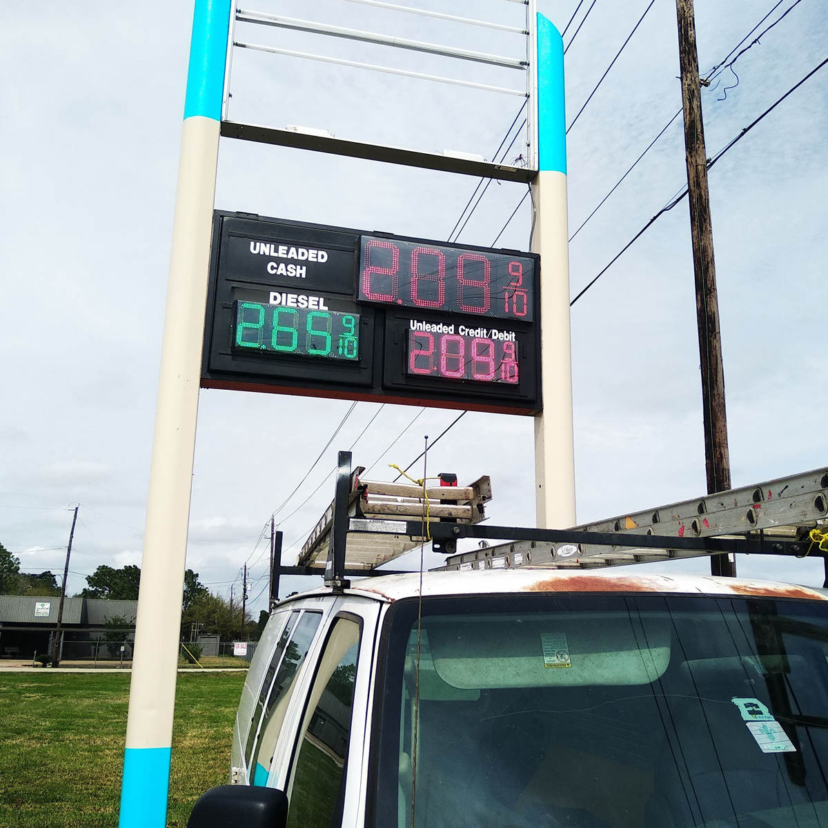led gas price sign case