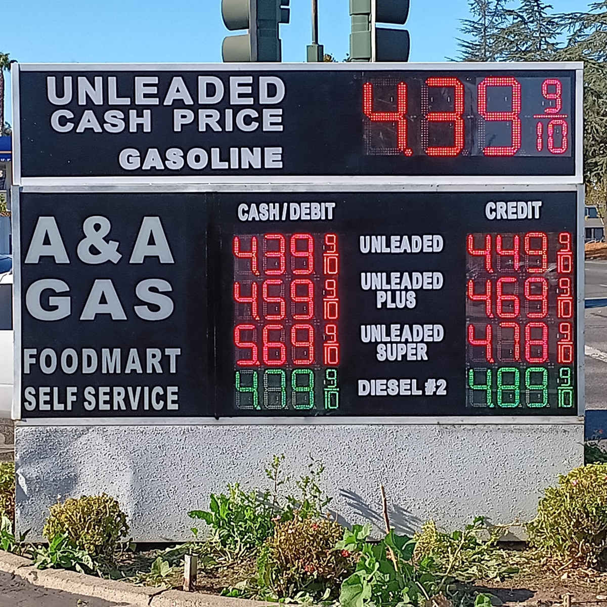 led gas price sign case