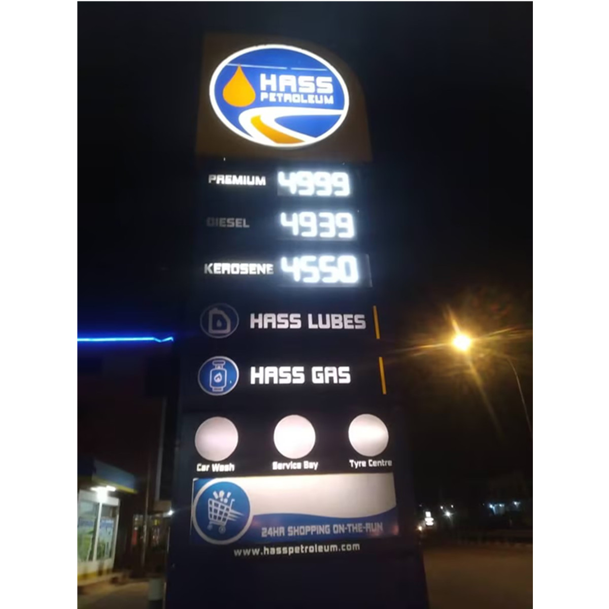 led gas price sign case