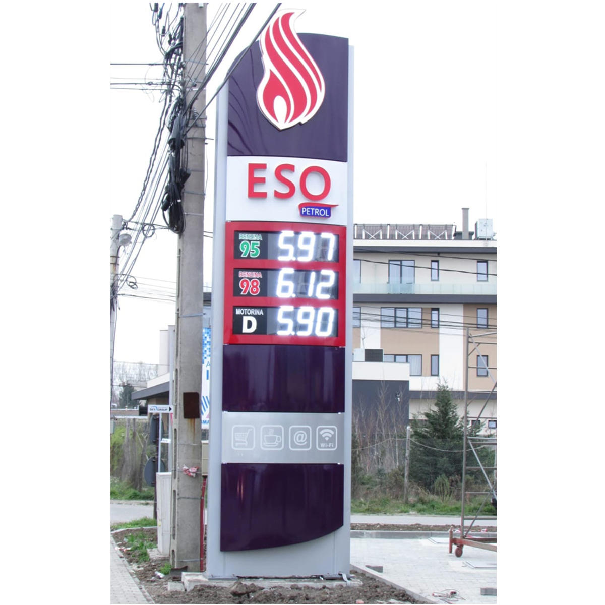 led gas price sign case