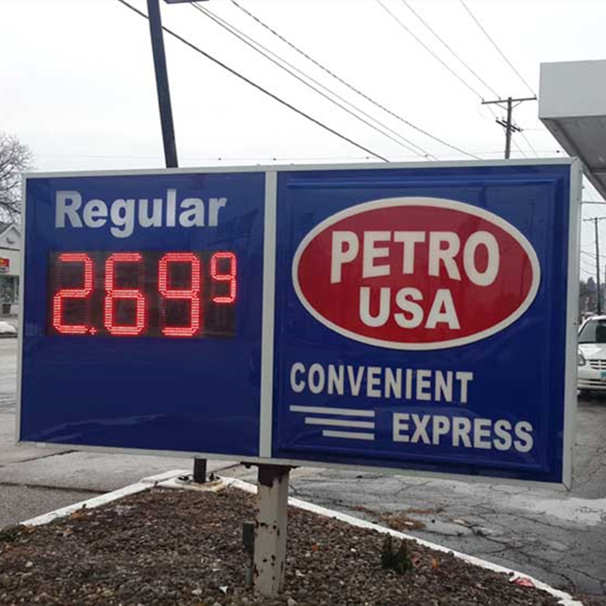 led gas price sign case