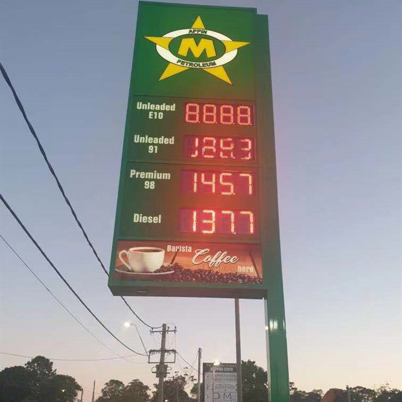 led gas price sign case