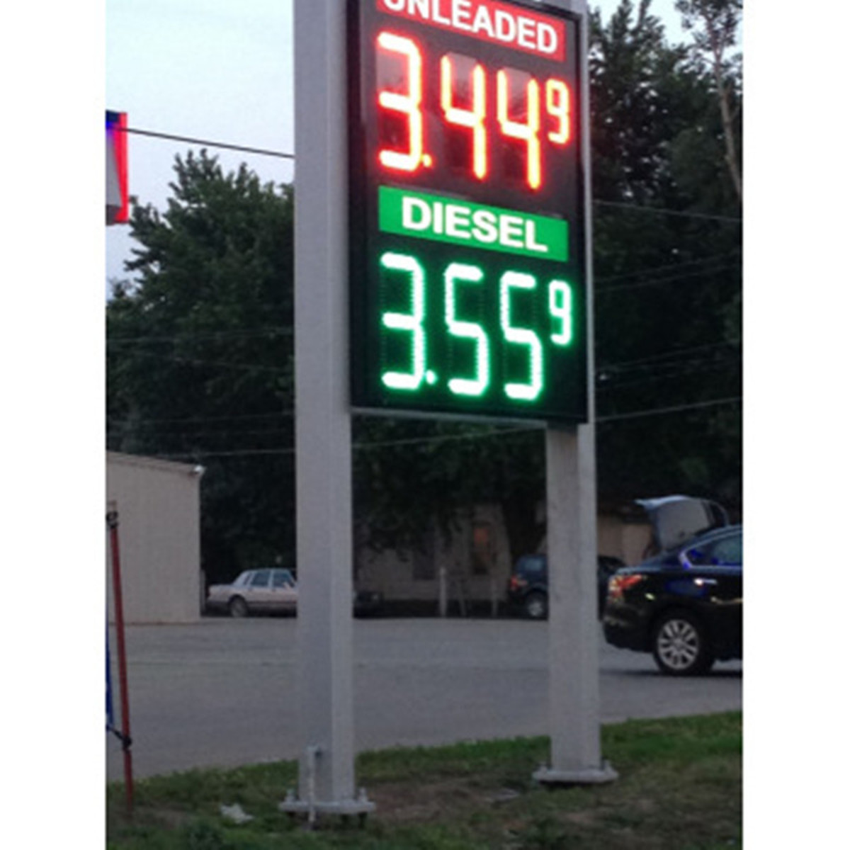 led gas price sign case