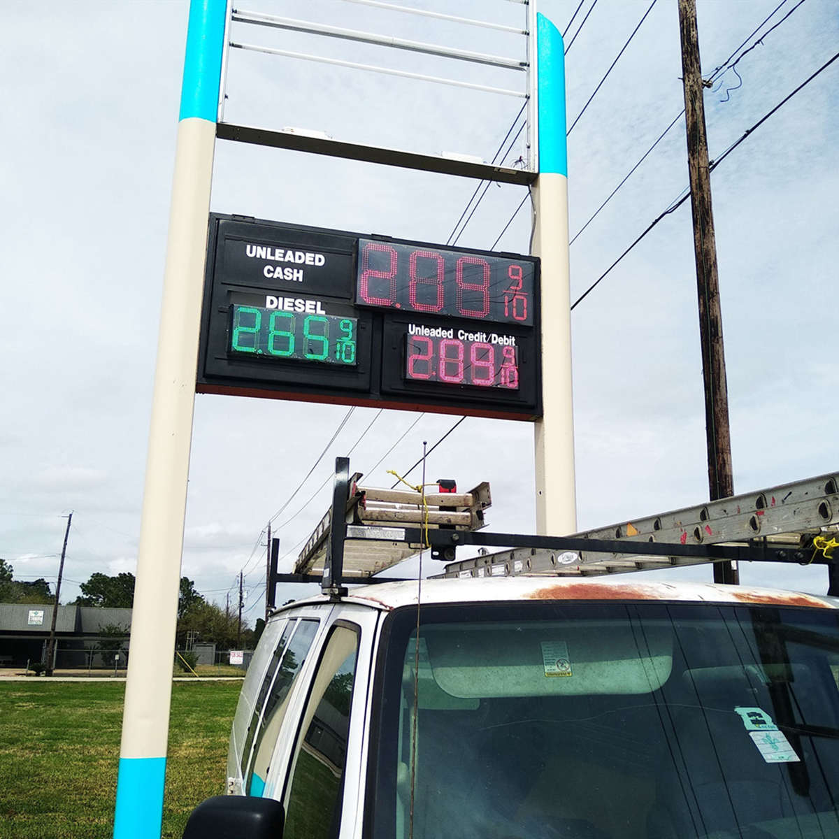 led gas price sign case