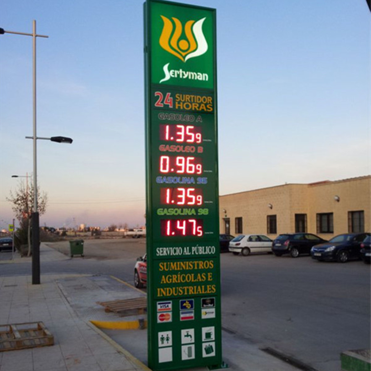 led gas price sign case