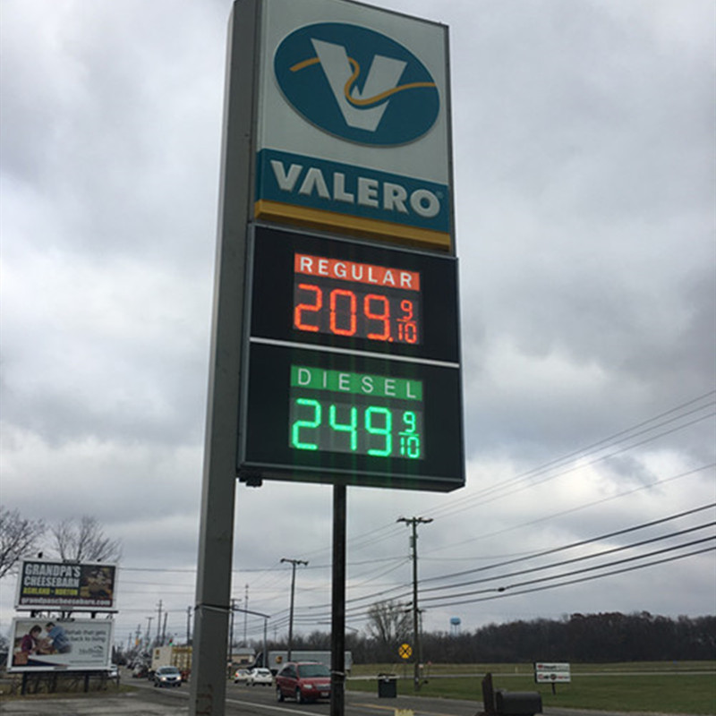 led gas price sign case