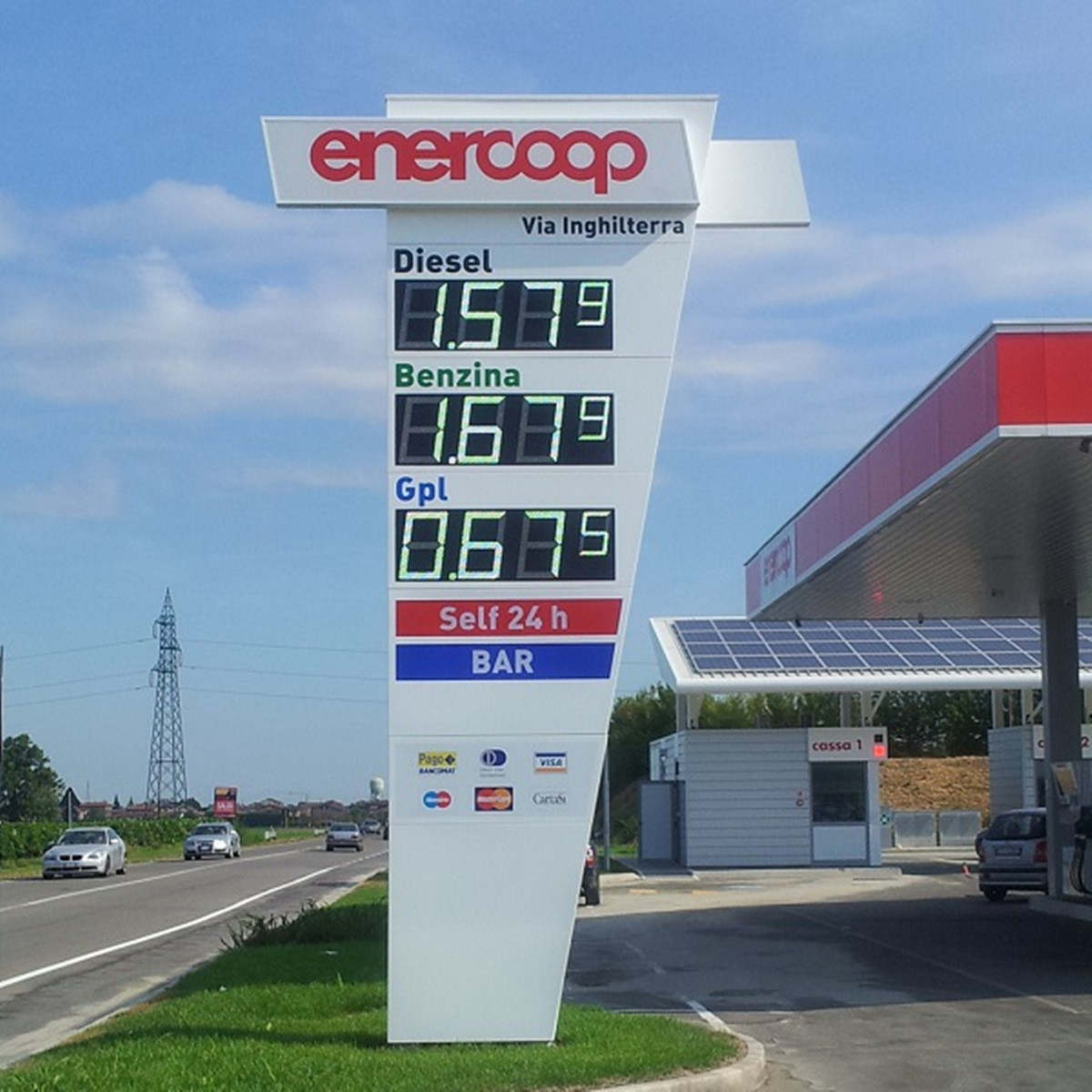 led gas price sign case