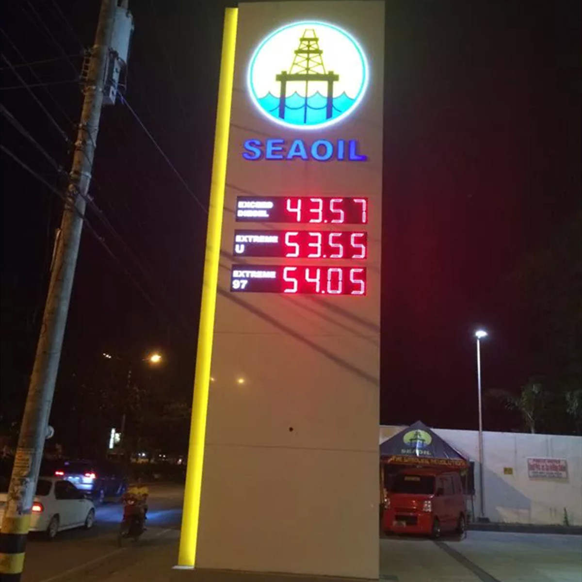 led gas price sign case