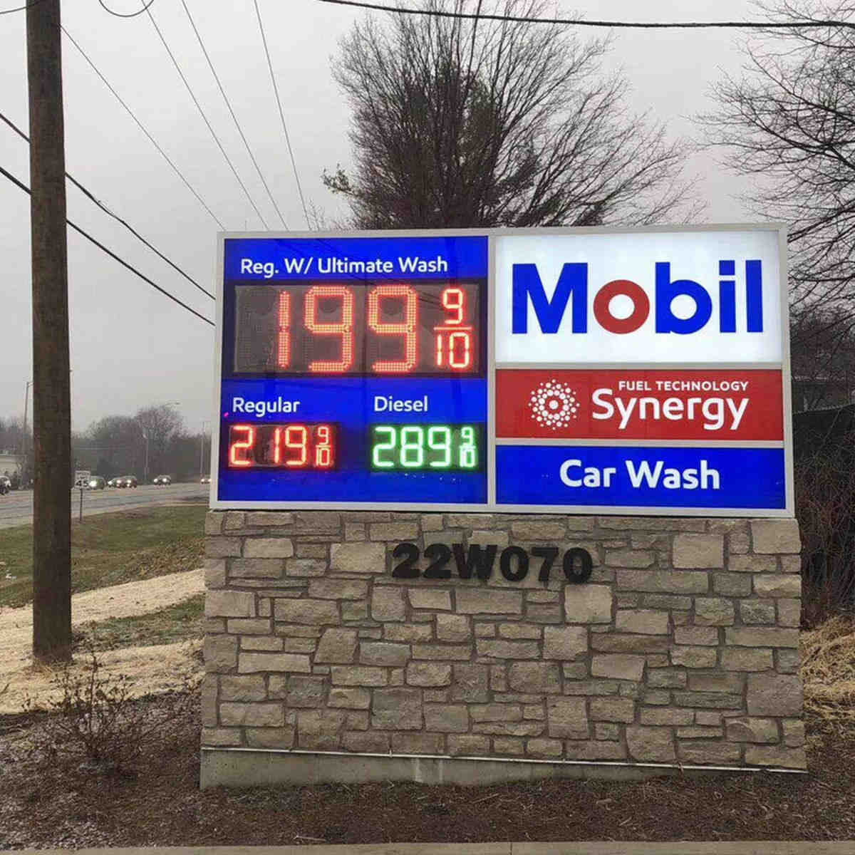 led gas price sign case