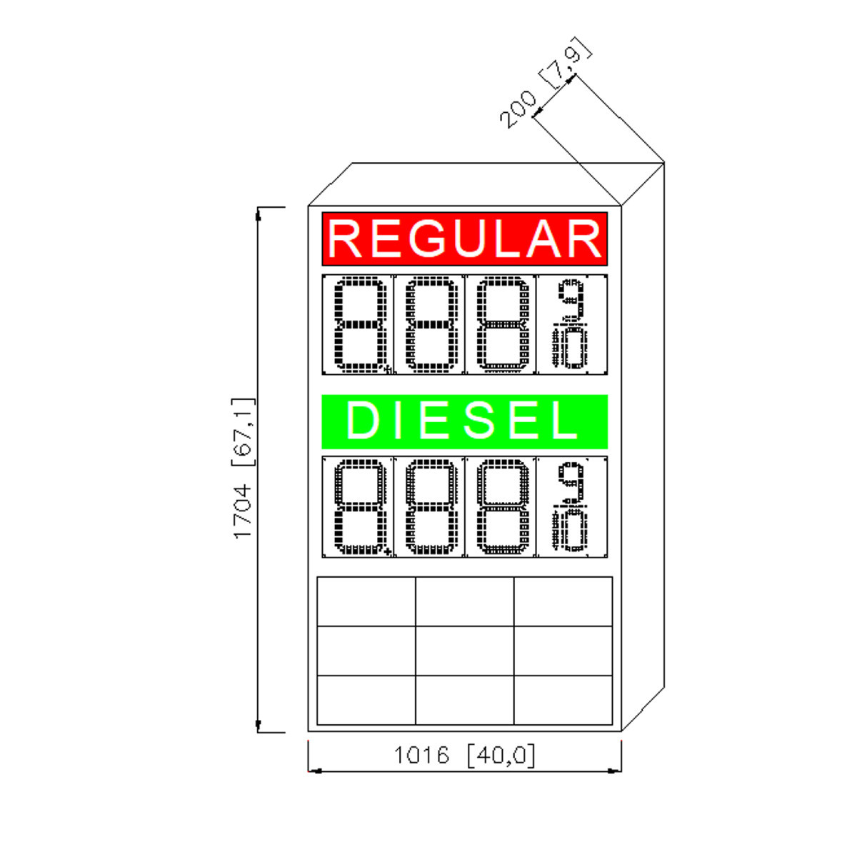 double-sided outdoor led price station